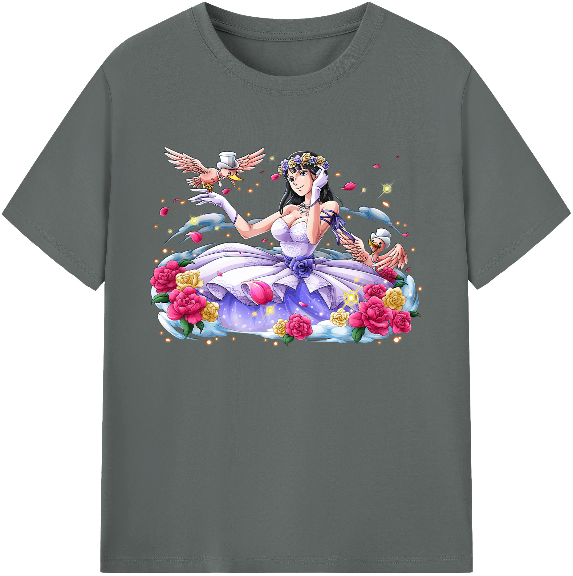 ワンピース ニコ・ロビン ONE PIECE Nico Robin 綿100％ メンズ半袖Tシャツ｜肌触りやわらか＆通気性